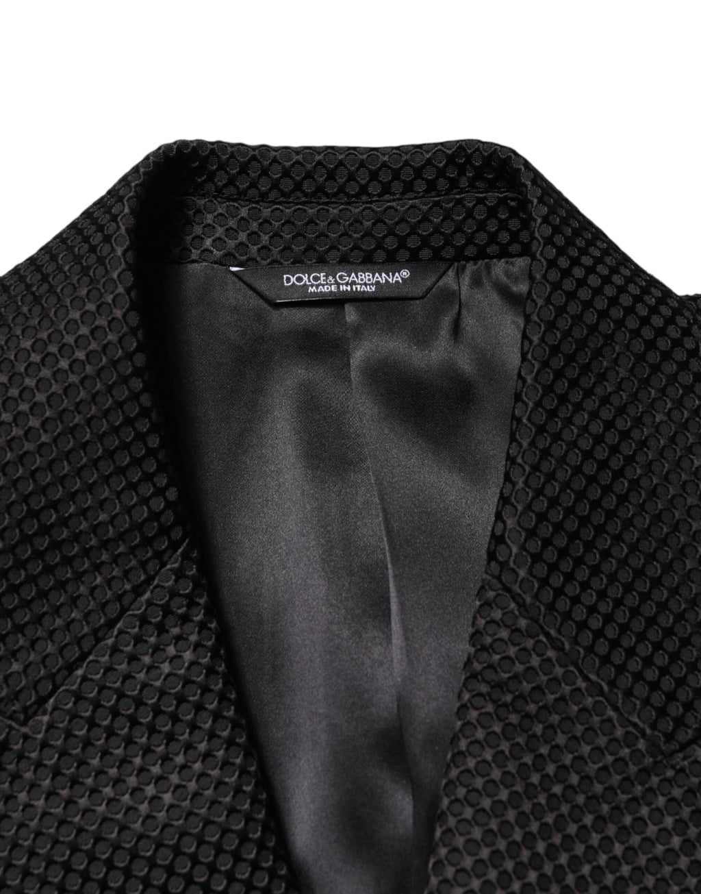 Dolce & Gabbana Black Cotton Double Breasted 2 Button Blazer