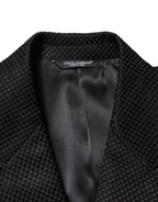 Dolce & Gabbana Black Cotton Double Breasted 2 Button Blazer