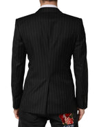Dolce & Gabbana Black Stripes Double Breasted 2Button Blazer - Zeiniez