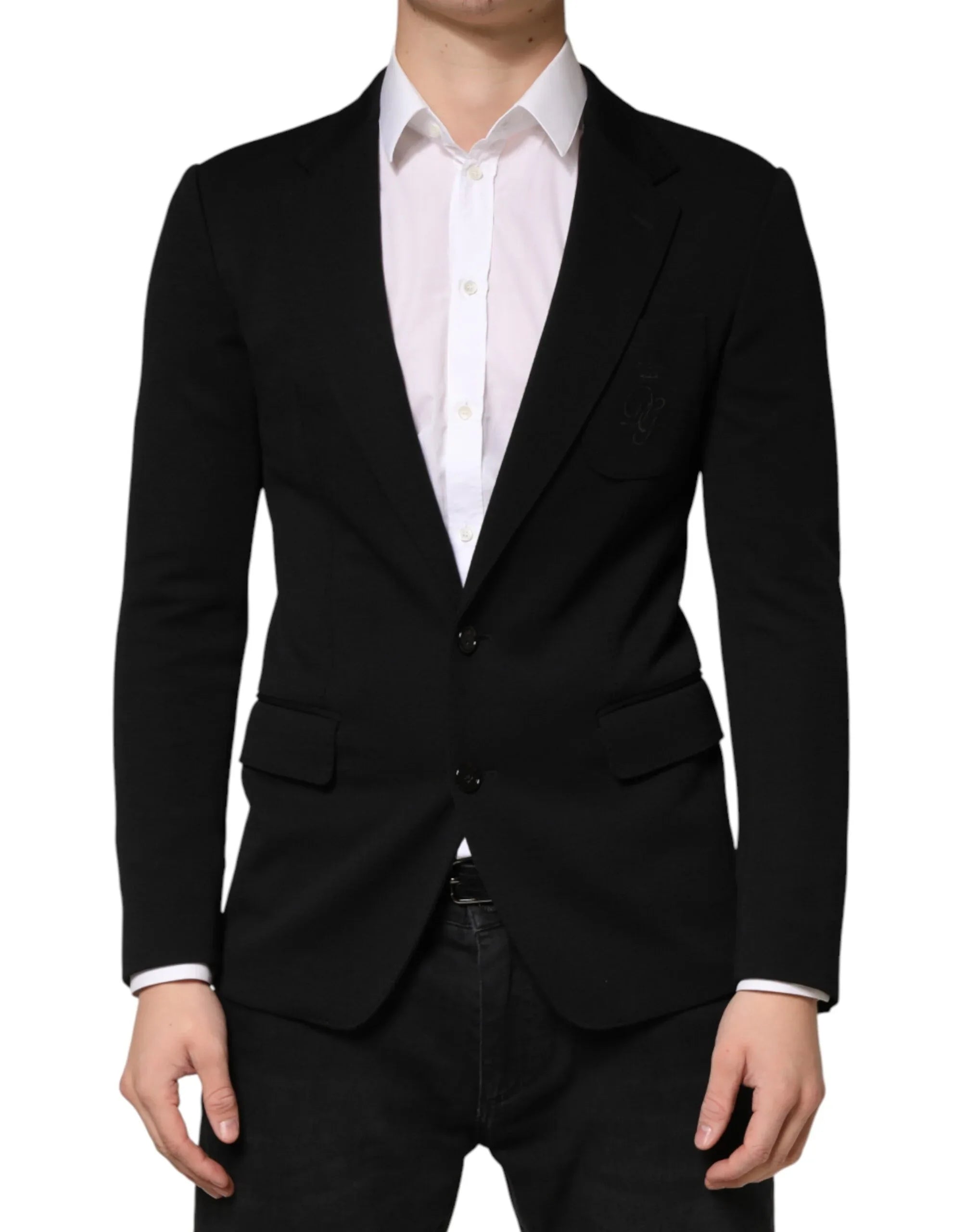 Dolce & Gabbana Black Wool Single Breasted 2 Button Blazer - Zeiniez
