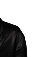 Dolce & Gabbana Black Silk Double Breasted 2 Button Blazer - Zeiniez