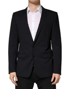 Dolce & Gabbana Black Wool Single Breasted 2 Button Blazer - Zeiniez