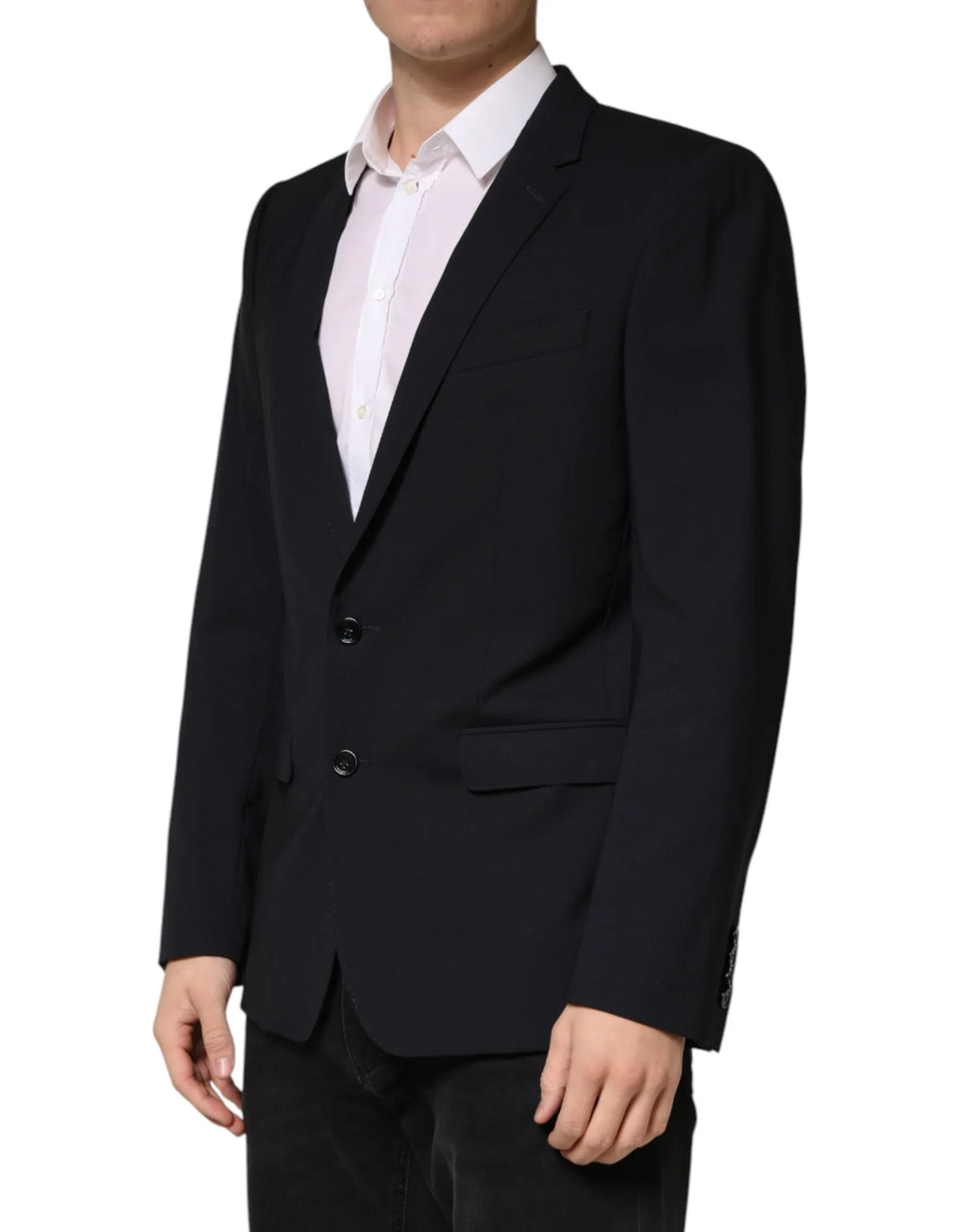 Dolce & Gabbana Black Wool Single Breasted 2 Button Blazer - Zeiniez