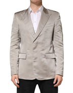 Dolce & Gabbana Beige Silk Single Breasted Jacket Men Blazer - Zeiniez