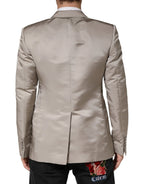 Dolce & Gabbana Beige Silk Single Breasted Jacket Men Blazer - Zeiniez