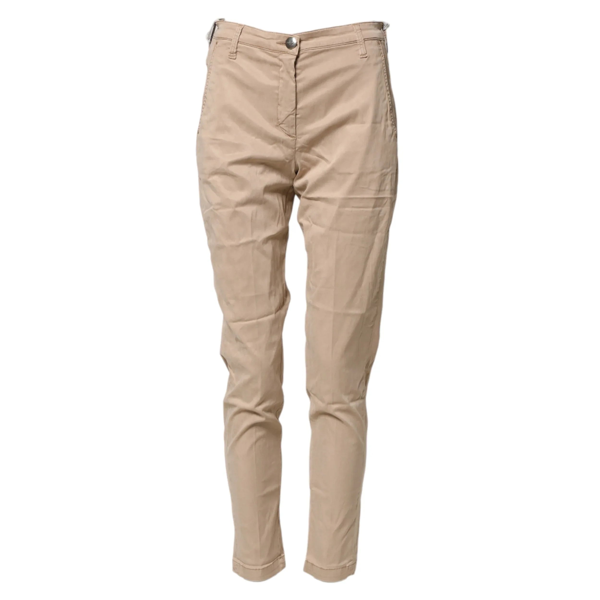 Jacob Cohen Beige Lyocell Skinny High Waist Chino Casual Pants - Zeiniez