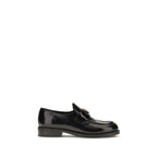 Prada Black Calf Leather Bos Taurus Slip-On Loafers - Zeiniez