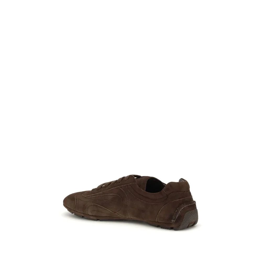 Prada Brown Lamb Ovis Aries Aries Athletic Sneakers - Zeiniez