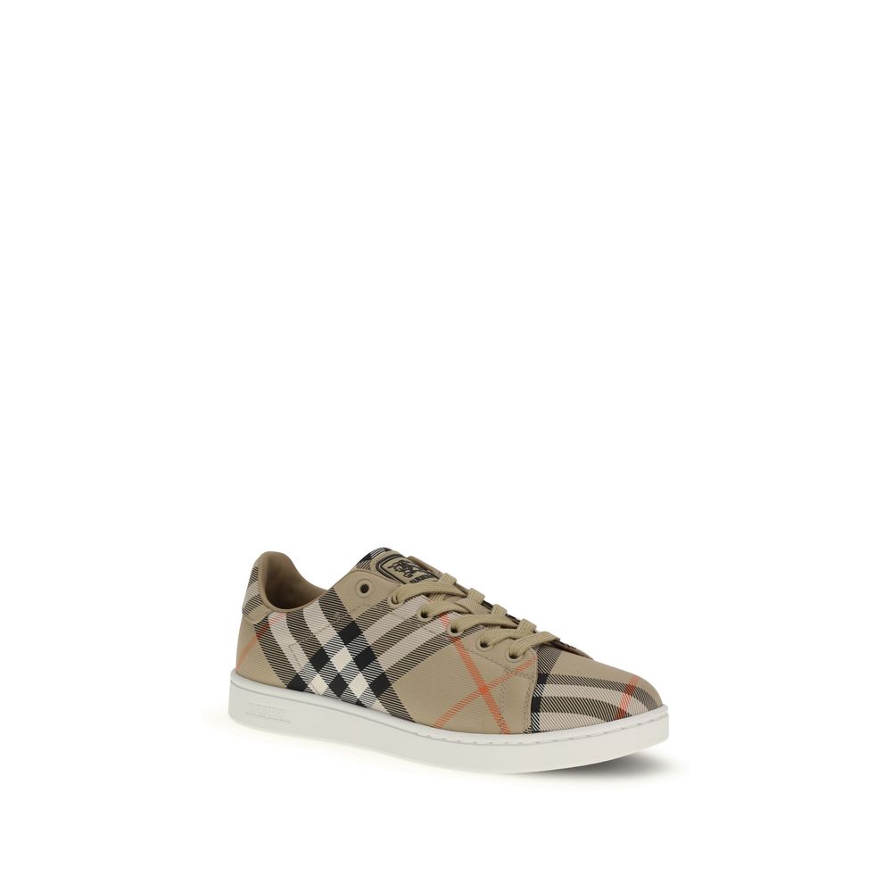 Burberry Beige Nylon Low Top Sneakers