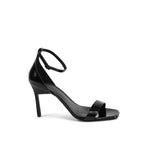 Calvin Klein Black Leather Stiletto Heel Sandals - Zeiniez