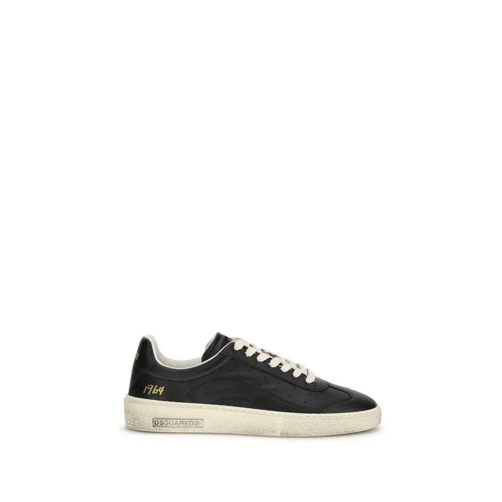 Dsquared² Black Calf Leather Bos Taurus Low Top Sneakers - Zeiniez