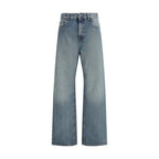 Miu Miu Blue Cotton Straight-Leg Jeans - Zeiniez
