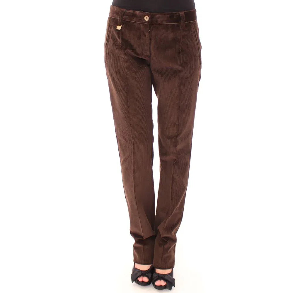 Dolce & Gabbana Brown Cotton Casual Pants - Zeiniez