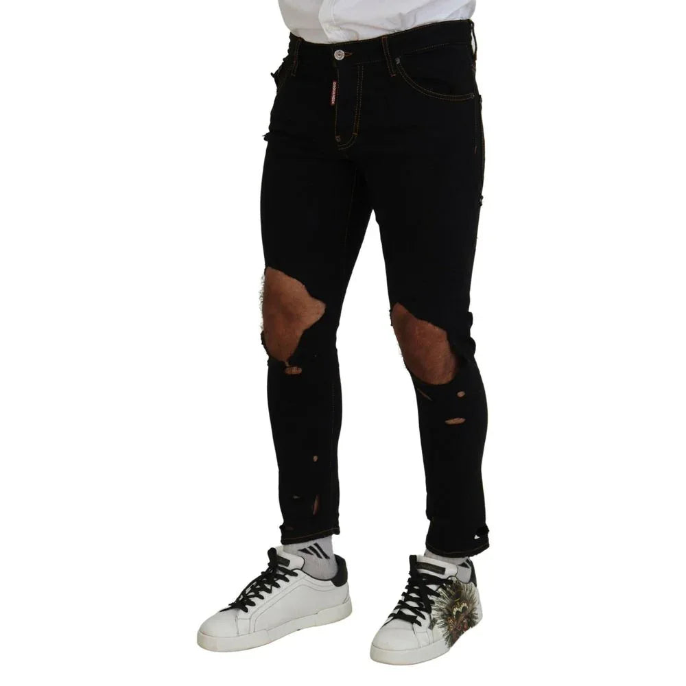 Dsquared² Black Cotton Skinny Pants - Zeiniez