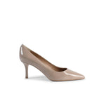 19V69 Italia Beige Leather Mid Heel Pumps - Zeiniez