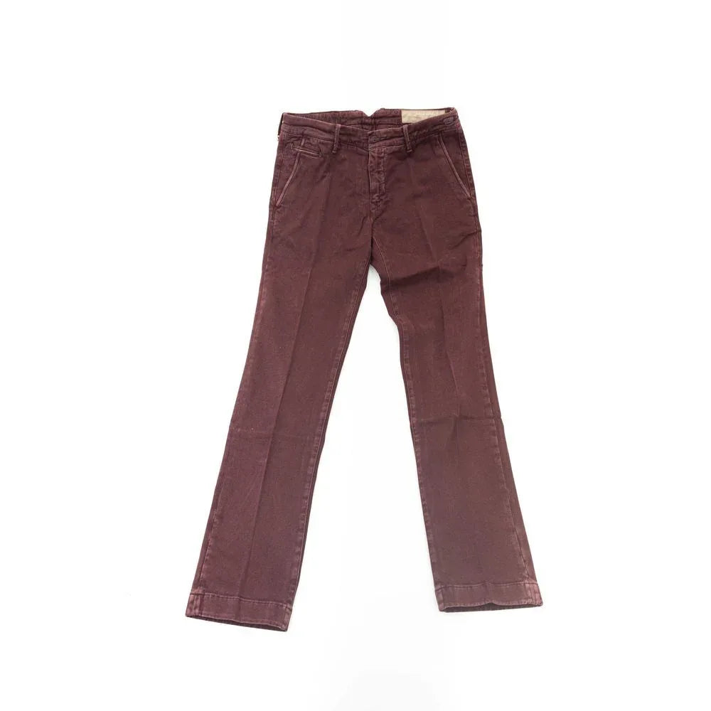 Jacob Cohen Burgundy Cotton Chino Pants - Zeiniez