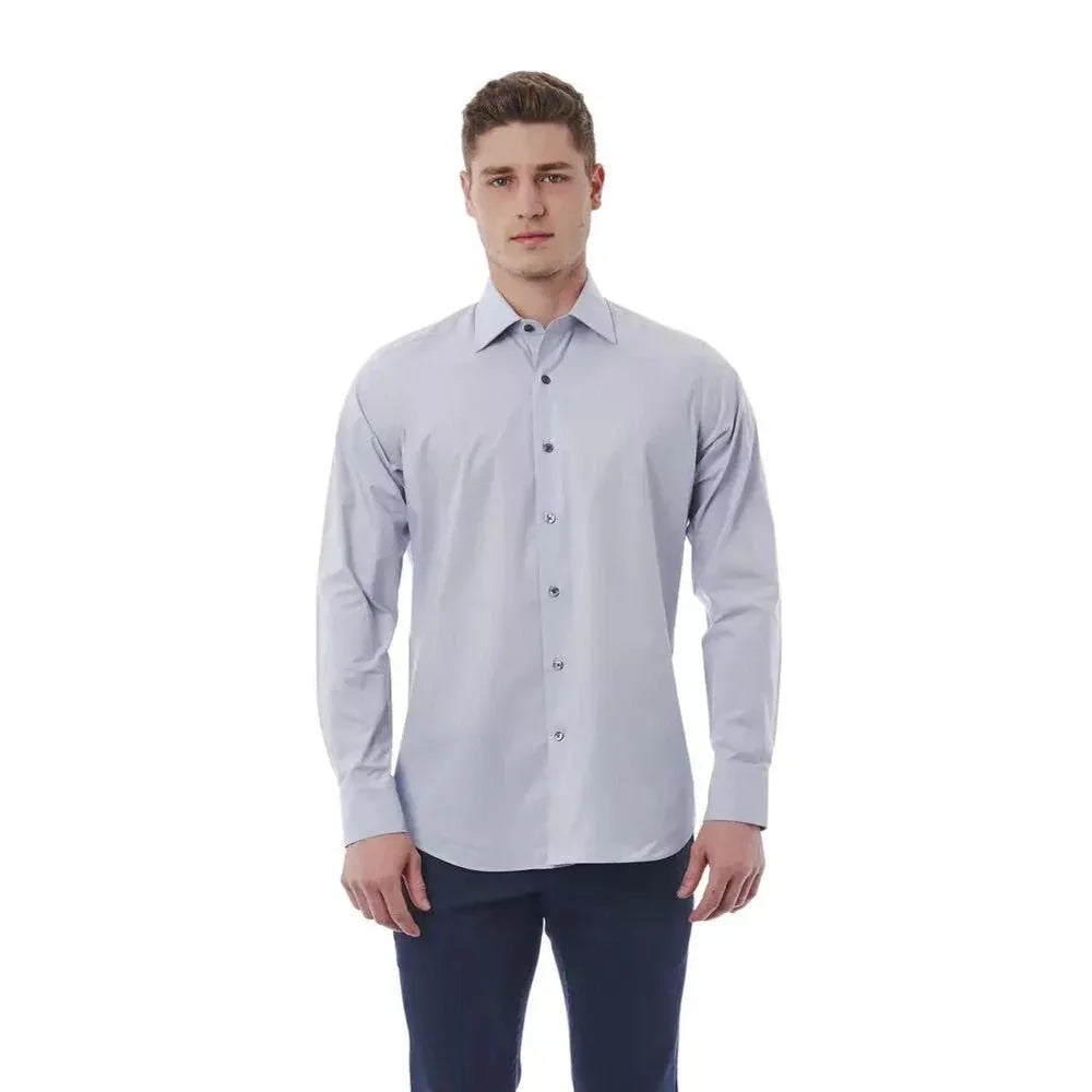 Bagutta Gray Cotton Dress Shirt - Zeiniez