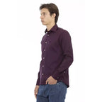 Baldinini Trend Bordeaux Cotton Dress Shirt - Zeiniez