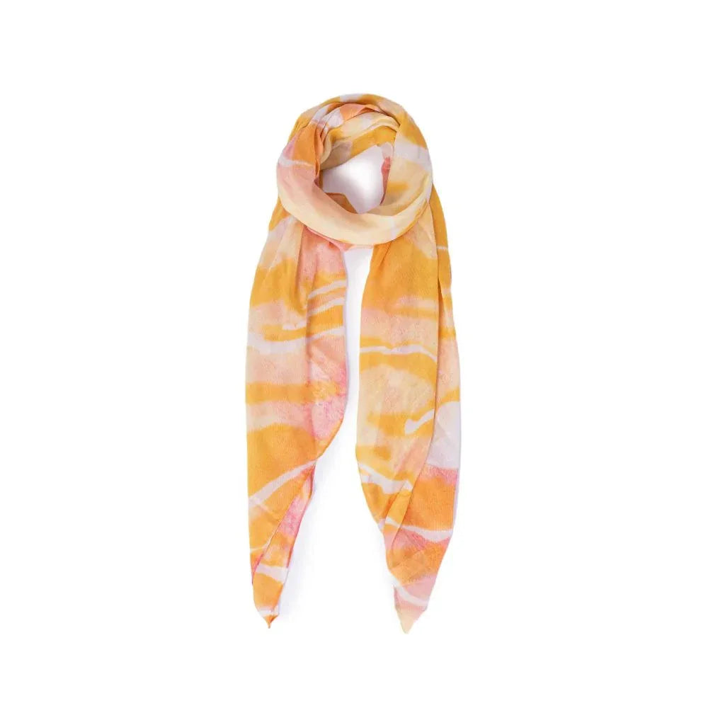 Pieces Orange Polyester Scarf - Zeiniez