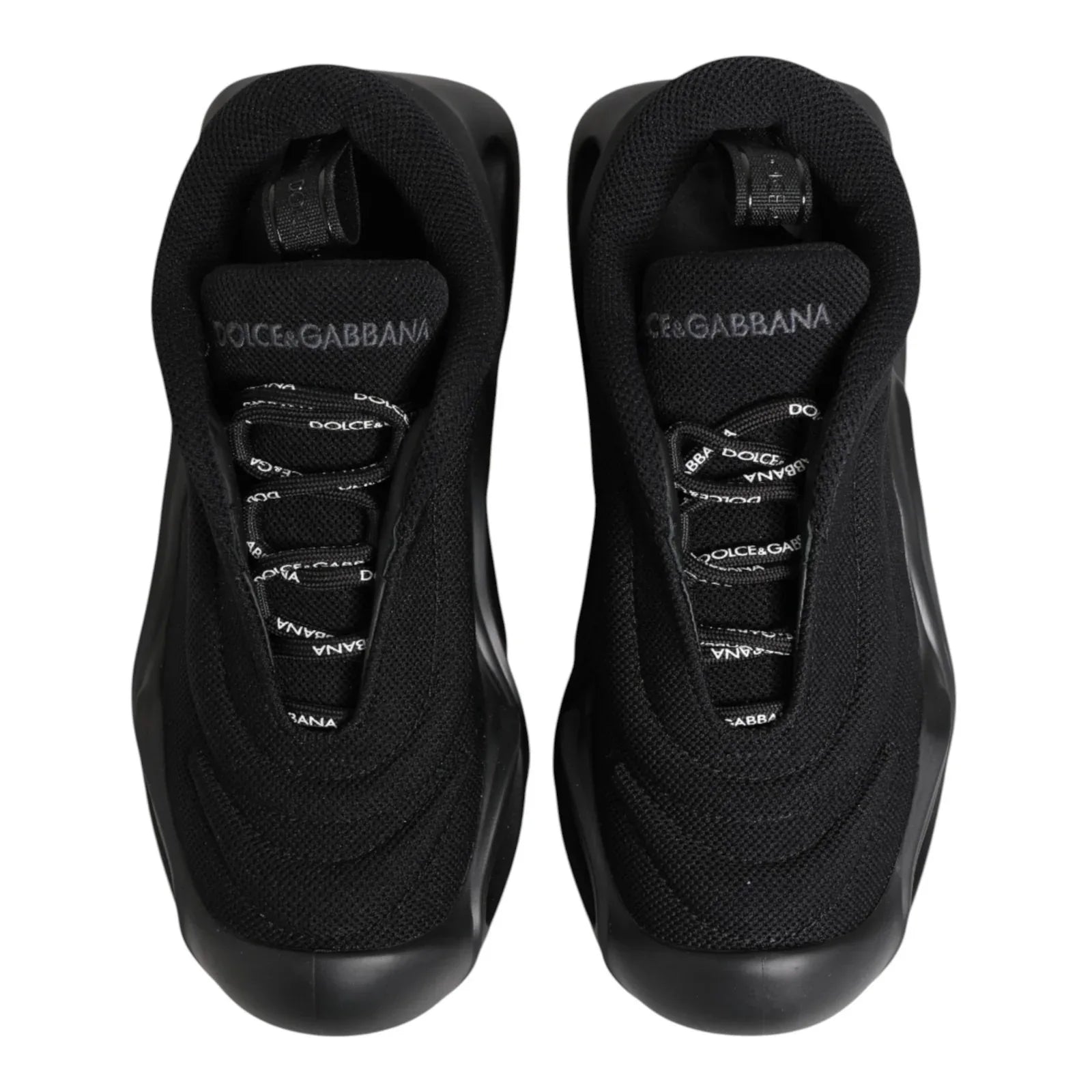 Dolce & Gabbana Black Slip On Low Top Wave Sneakers Shoes - Zeiniez