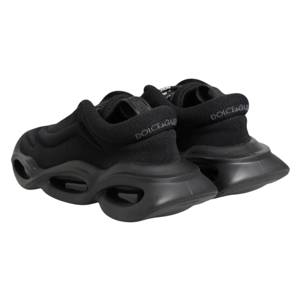 Dolce & Gabbana Black Slip On Low Top Wave Sneakers Shoes - Zeiniez