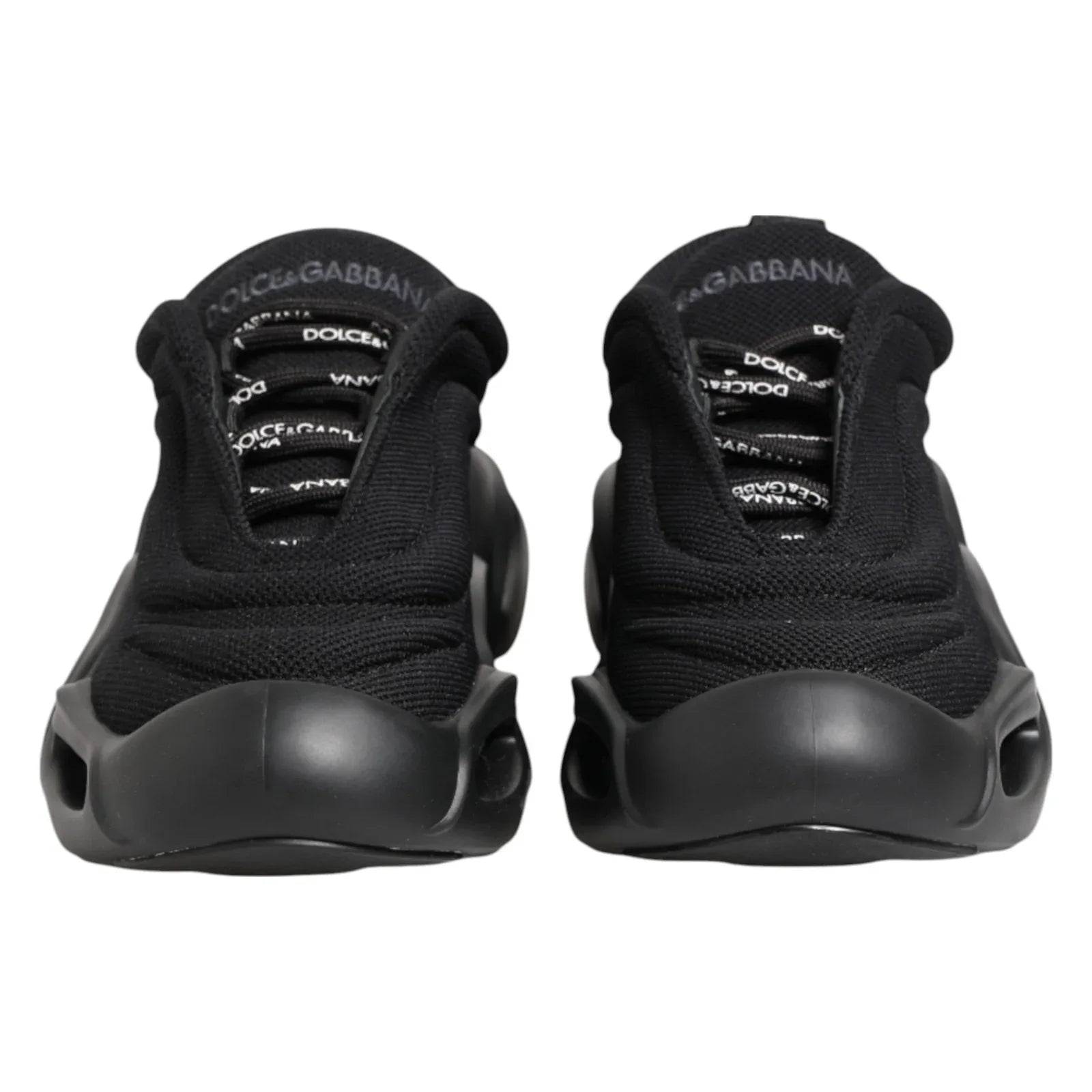 Dolce & Gabbana Black Slip On Low Top Wave Sneakers Shoes - Zeiniez