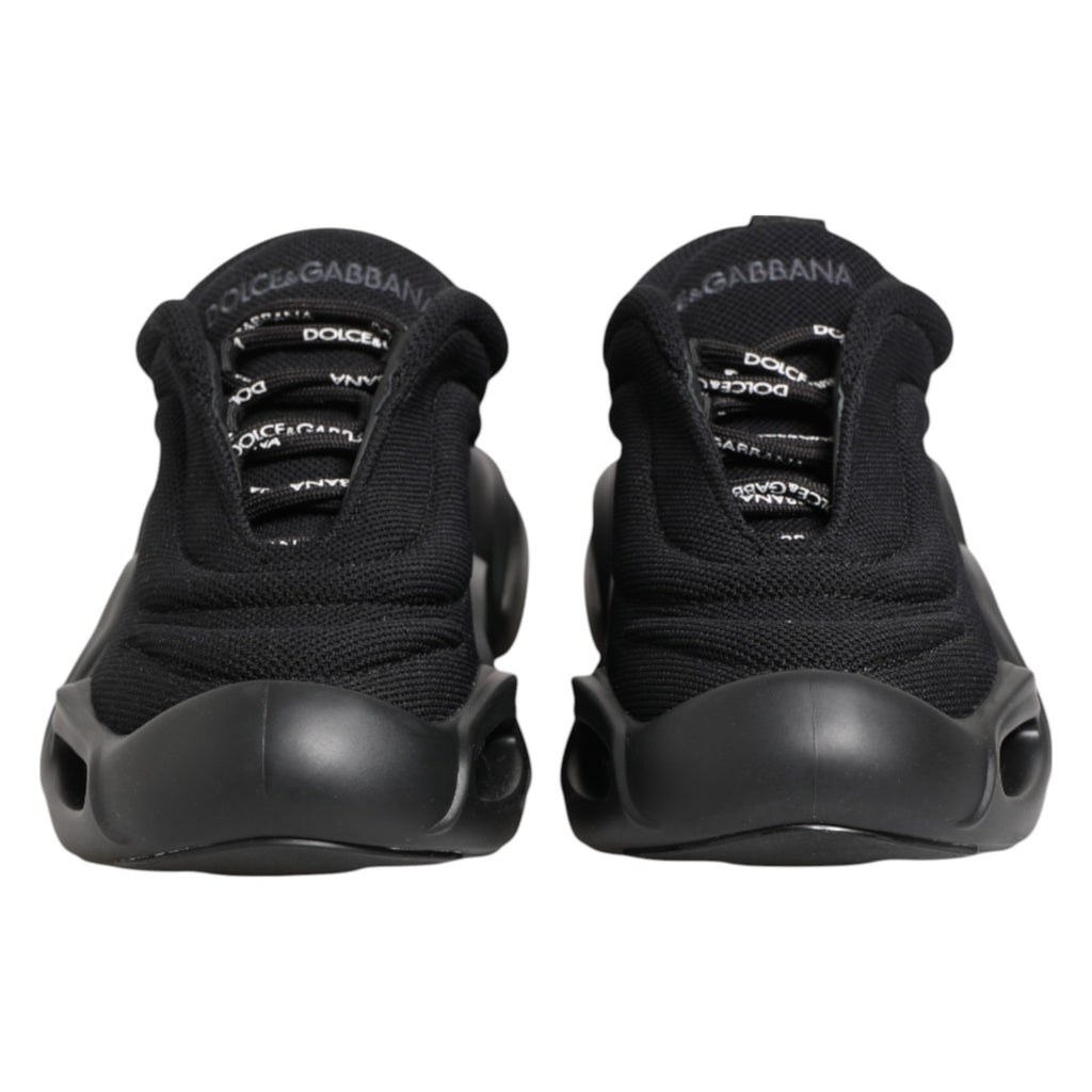 Dolce & Gabbana Black Slip On Low Top Wave Sneakers Shoes