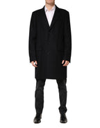 Dolce & Gabbana Black Wool Single Breasted Long Coat Jacket - Zeiniez