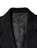Dolce & Gabbana Black Wool Single Breasted Long Coat Jacket - Zeiniez