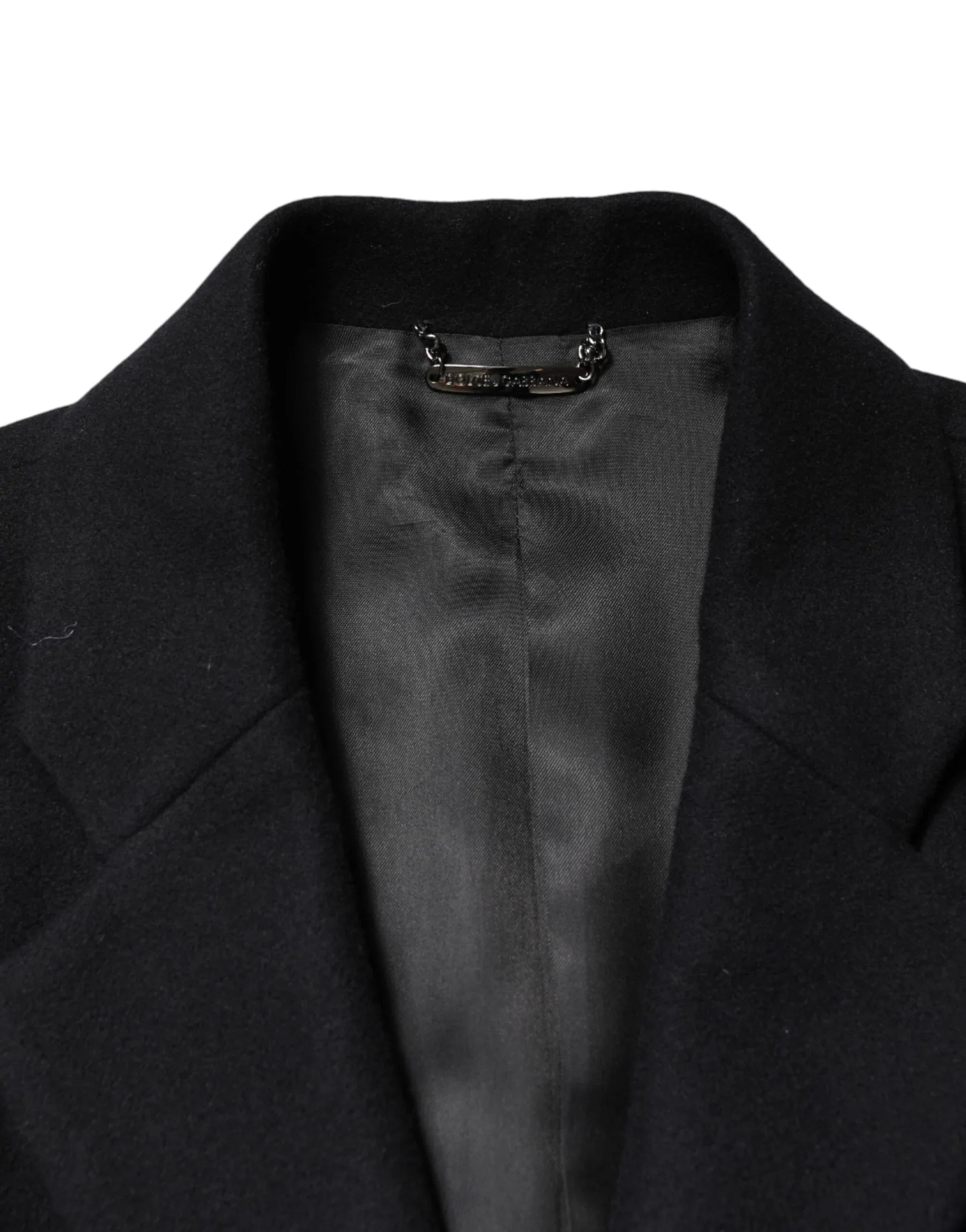 Dolce & Gabbana Black Wool Single Breasted Long Coat Jacket - Zeiniez