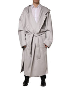 Dolce & Gabbana Off White Belted Long Trench Coat Men Jacket - Zeiniez