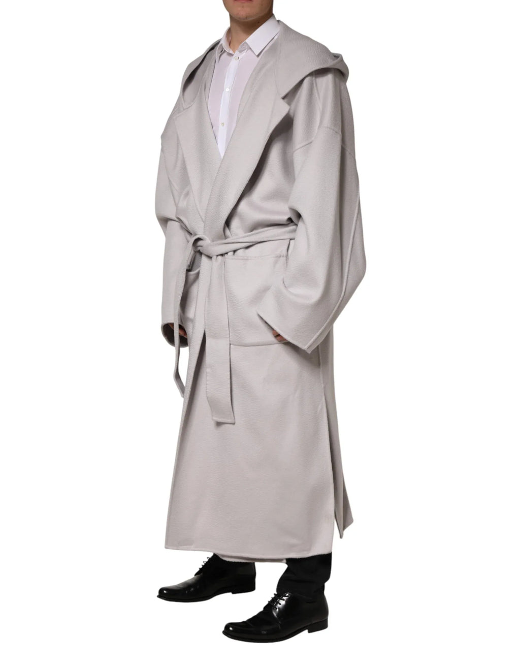 Dolce & Gabbana Off White Belted Long Trench Coat Men Jacket - Zeiniez
