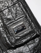 Dolce & Gabbana Black Cellulose Leather FullZip Biker Jacket - Zeiniez