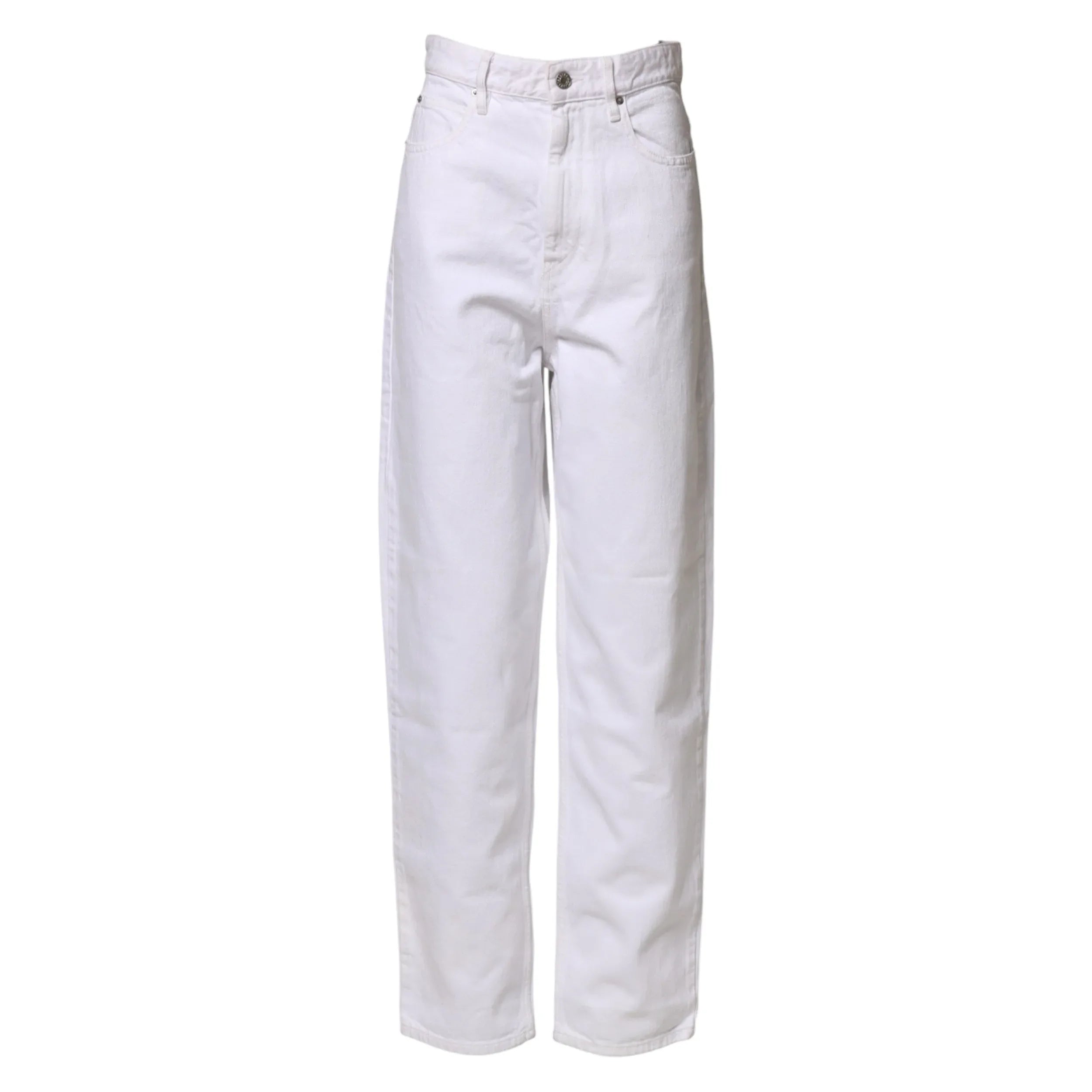 ISABEL MARANT ETOILE White High Waist Straight Denim Jeans - Zeiniez