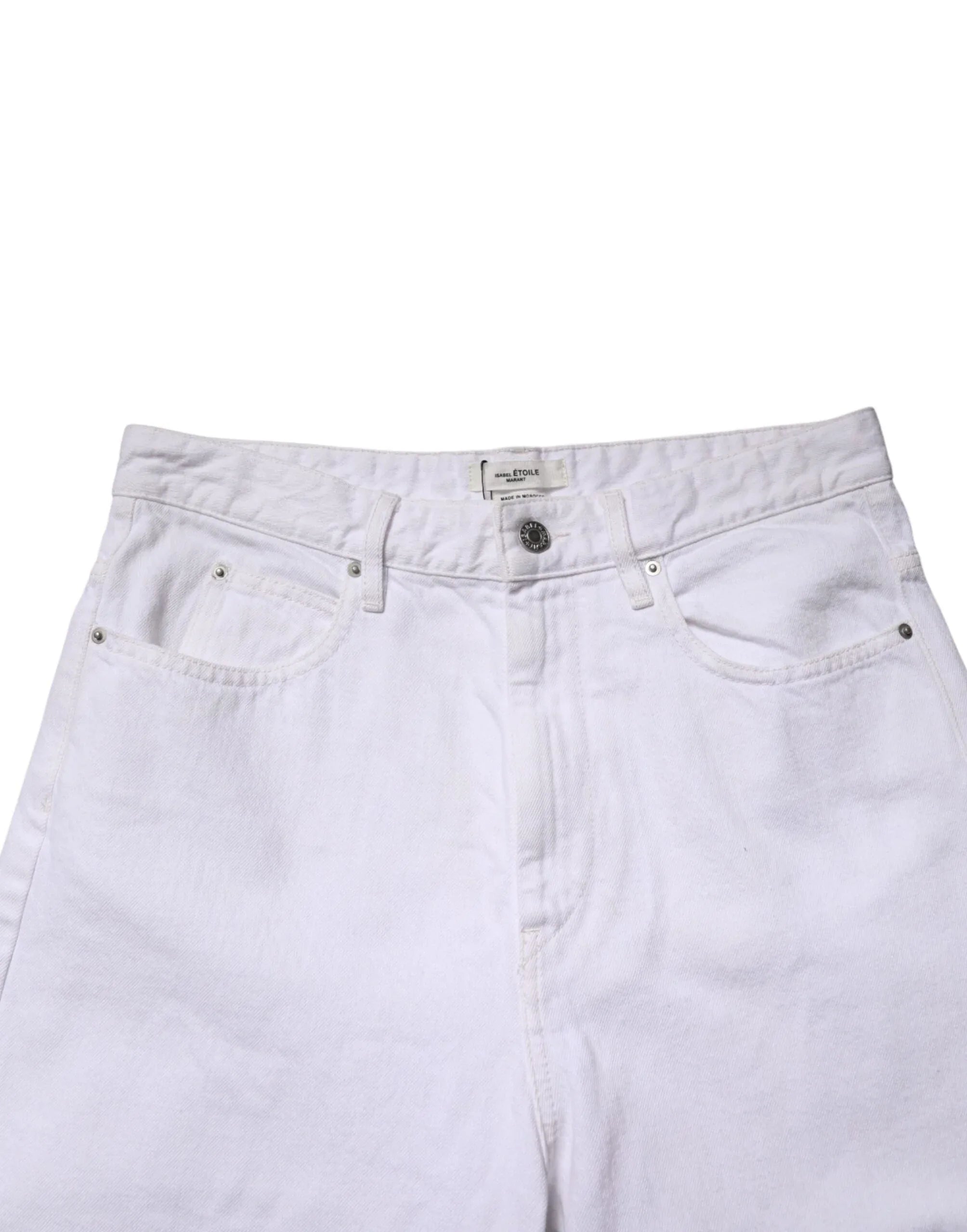 ISABEL MARANT ETOILE White High Waist Straight Denim Jeans - Zeiniez