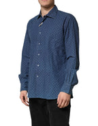 Orian 1968 Blue Button Down Long Sleeves Men Shirt - Zeiniez