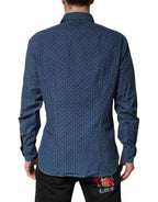 Orian 1968 Blue Button Down Long Sleeves Men Shirt - Zeiniez
