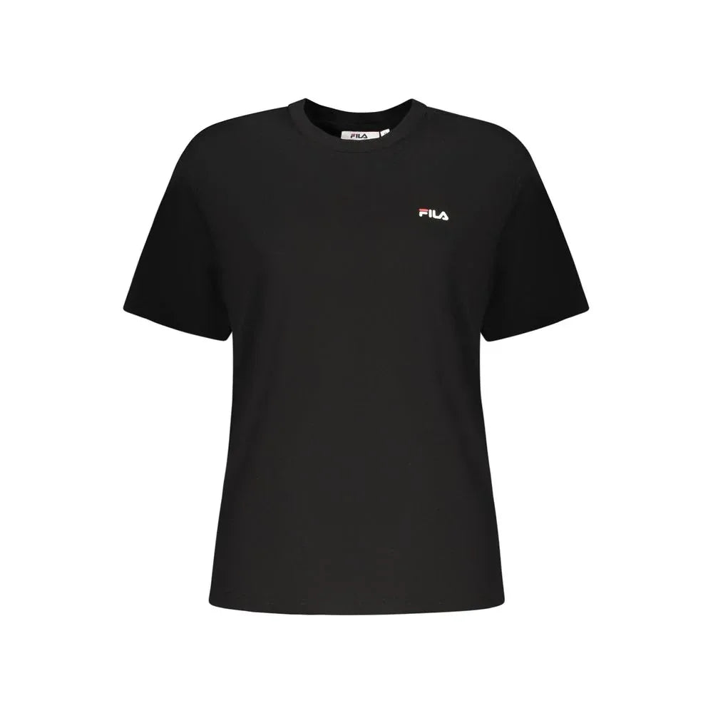 Fila Black Cotton Women T-Shirt - Zeiniez