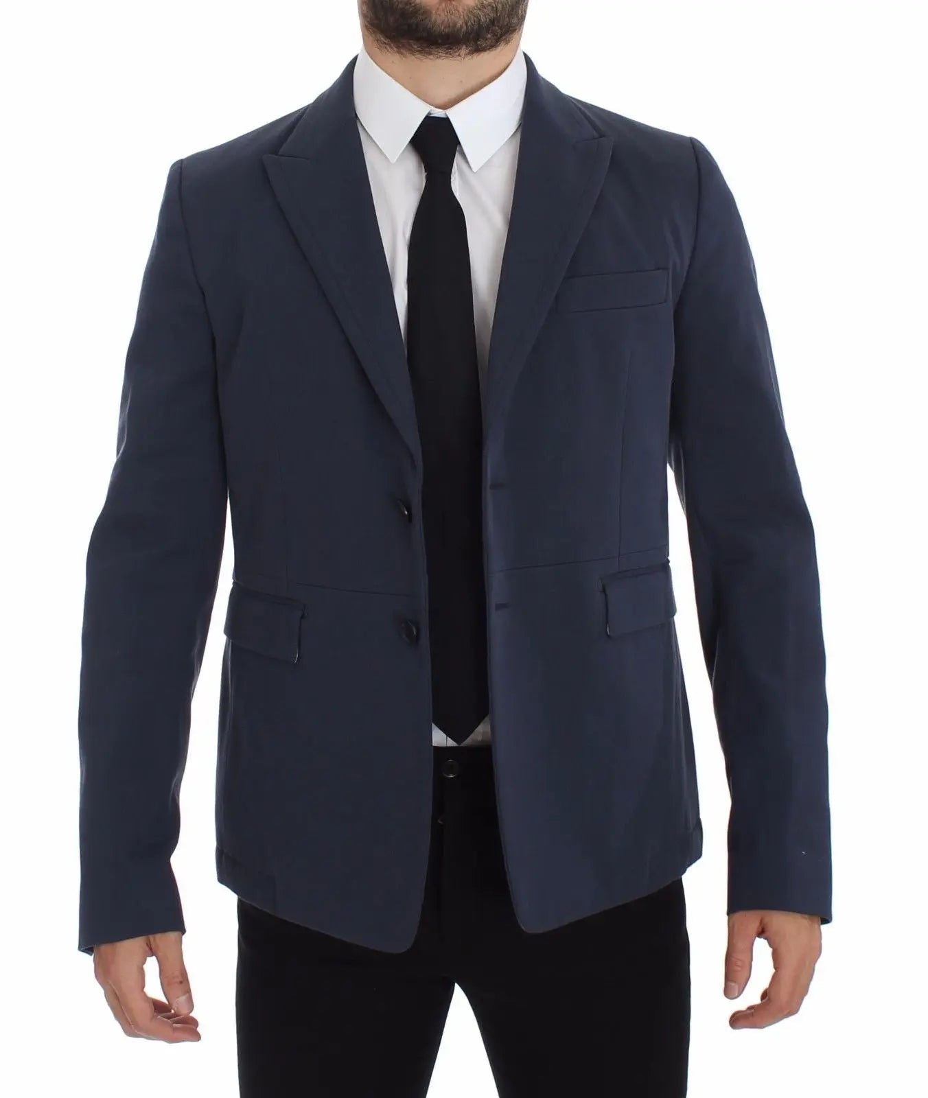 Dolce & Gabbana Blue Cotton Stretch Casual Blazer Dolce & Gabbana
