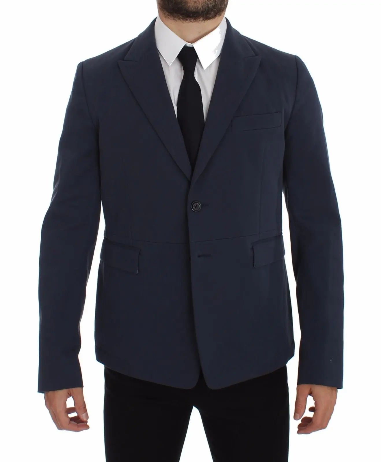 Dolce & Gabbana Blue Cotton Stretch Casual Blazer Dolce & Gabbana