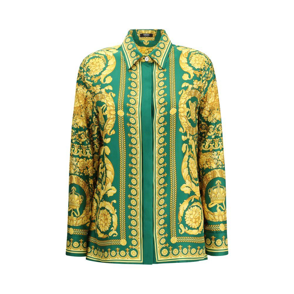 Versace Bicolor Silk Pattern Shirt - Zeiniez