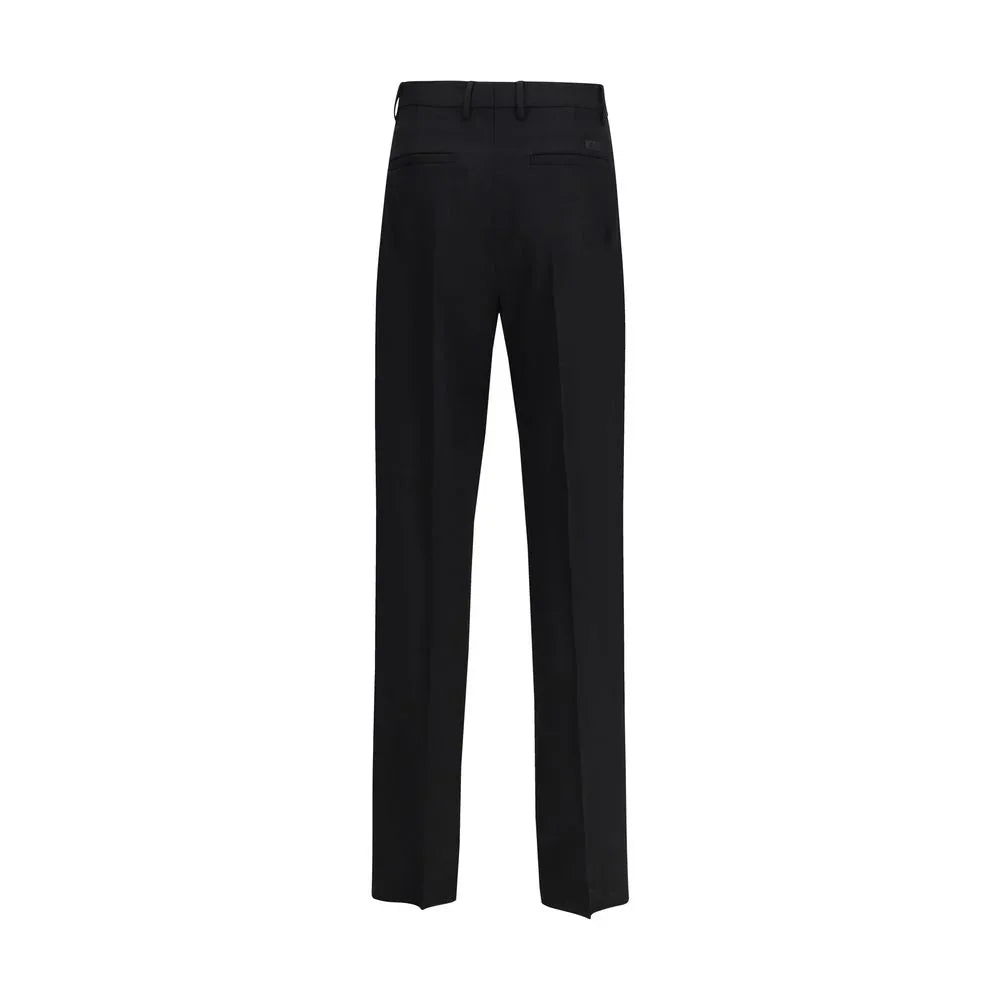 Versace Black Fleece Wool Dress Pants - Zeiniez