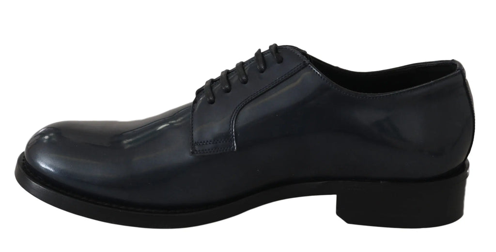 Dolce & Gabbana Blue Leather Derby Dress Formal Shoes - Zeiniez