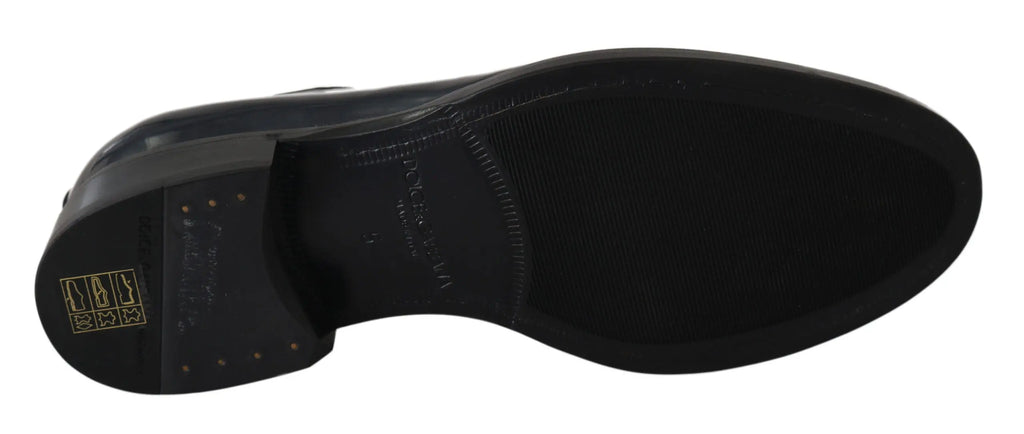 Dolce & Gabbana Blue Leather Derby Dress Formal Shoes - Zeiniez