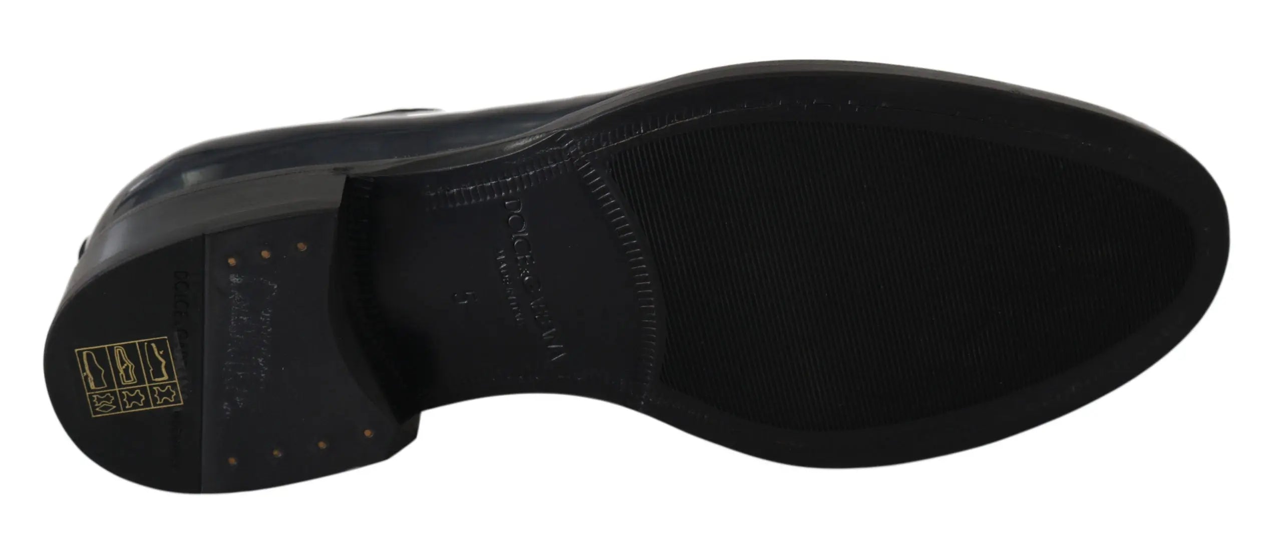 Dolce & Gabbana Blue Leather Derby Dress Formal Shoes - Zeiniez