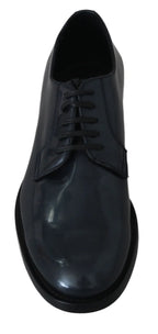 Dolce & Gabbana Blue Leather Derby Dress Formal Shoes - Zeiniez