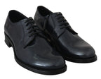 Dolce & Gabbana Blue Leather Derby Dress Formal Shoes - Zeiniez