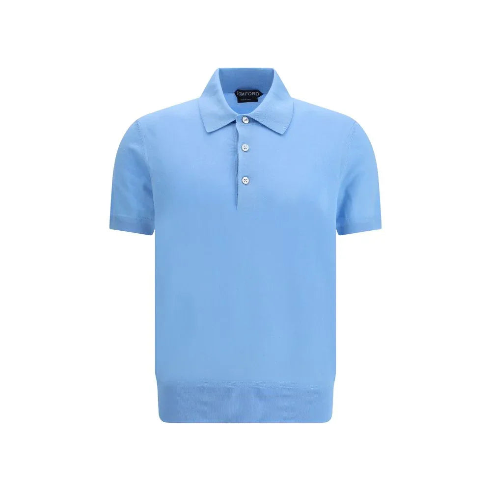 Tom Ford Blue Cotton Polo Shirt - Zeiniez