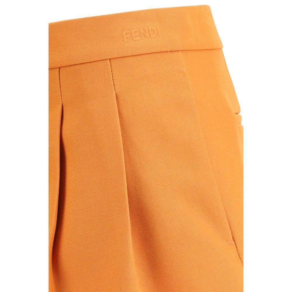 Fendi Orange Fleece Wool Bermuda Shorts - Zeiniez