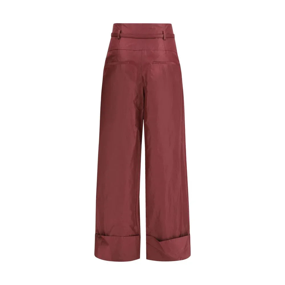 Fendi Bordeaux Silk Dress Pants - Zeiniez